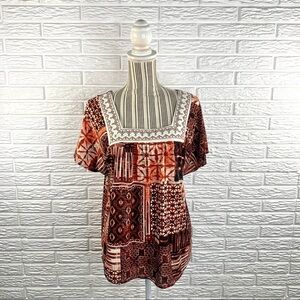 Isela Multicolored Patterned Boho Top